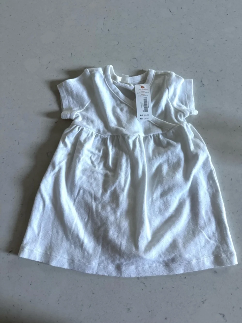 NWT Gymboree baby girls soft 100% cotton white dress w/diaper cover 6-12 months